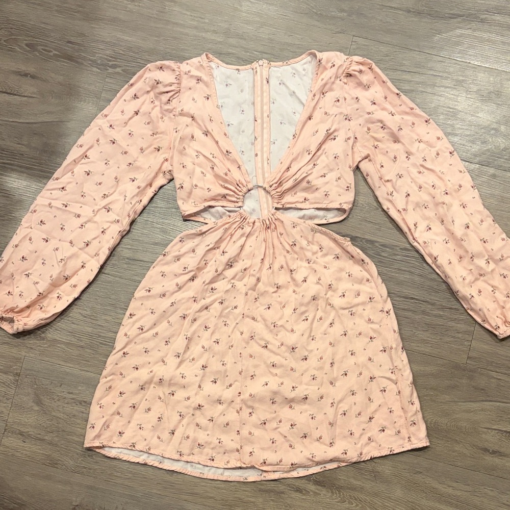 Floral Pink Long Sleeve Dress